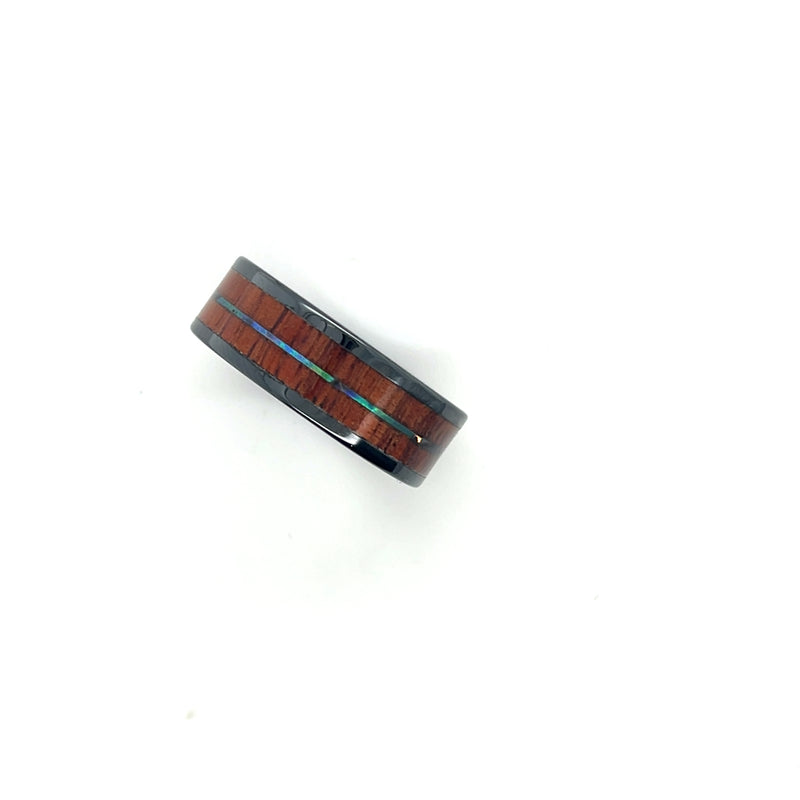 8mm Black Ceramic Pipe Cut Band