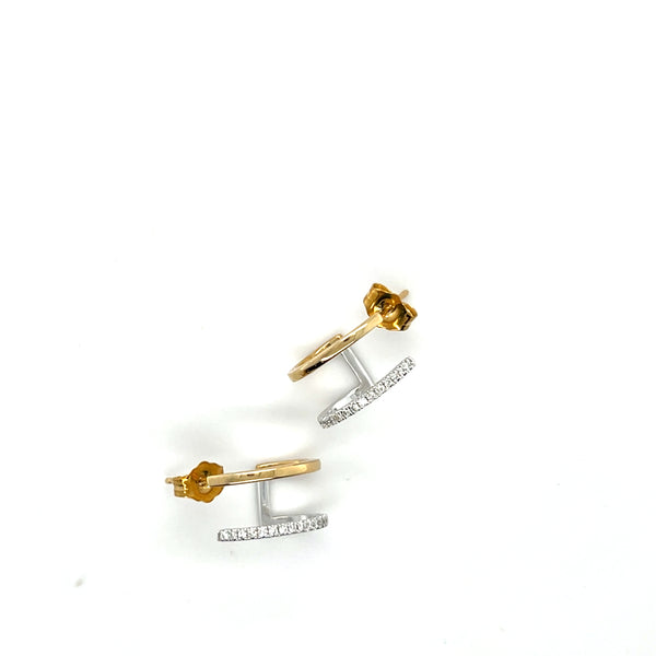 10k TT Double Hoop Damond Earrings