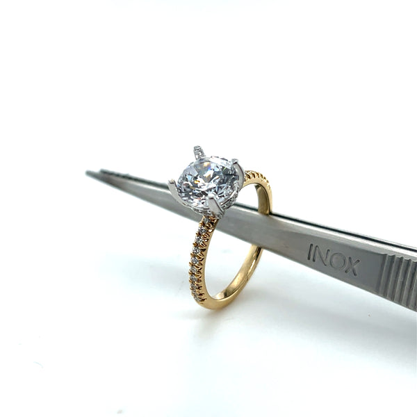 14kyg French Set Ring