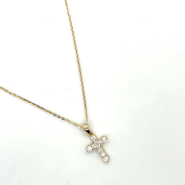14kyg Diamond Cross Necklace