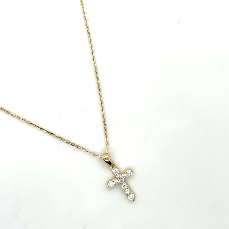 14kyg Diamond Cross Necklace
