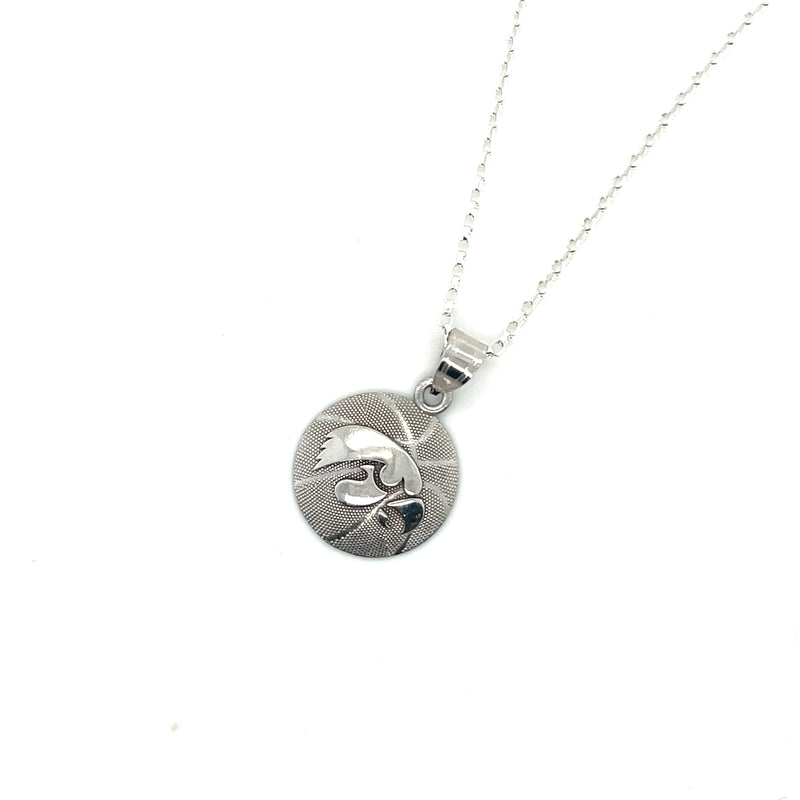 Sterling Silver Basketball UI Pendant Necklace