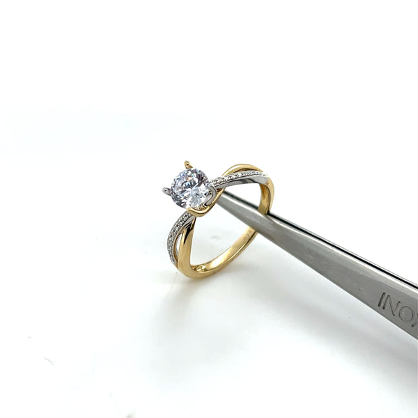14kYellow White Ring