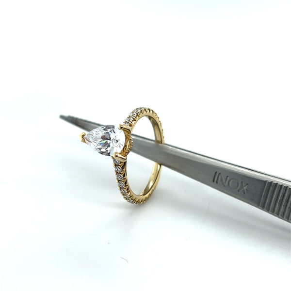 14kyg Straight French Set Ring