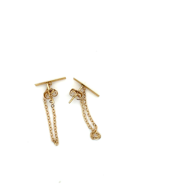14kyg Flat Bar ER with Dangle Chain