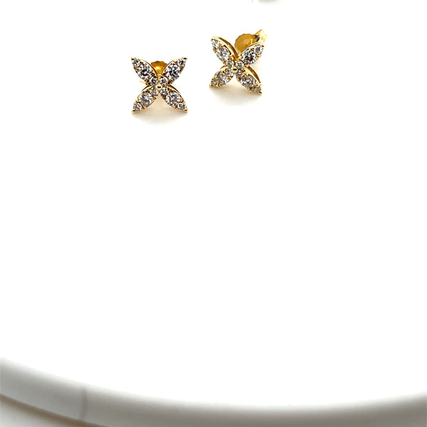 14kyg Dia Flow Stud Earrings