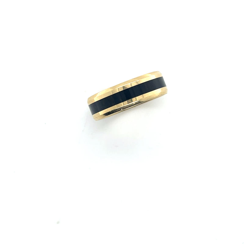 7mm 14k YG Bevel Edge Band