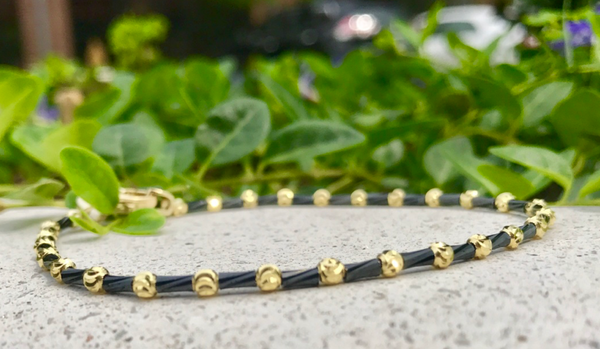 Black and Yellow Sterling Bracelet